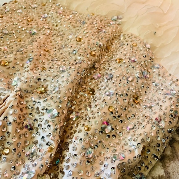 SOLD Champagne Iridescent Sequin Wedding Dress - Picture 8 of 8